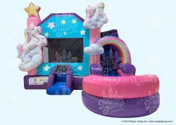 6 in 1 Unicorn Bounce House W/ Slide